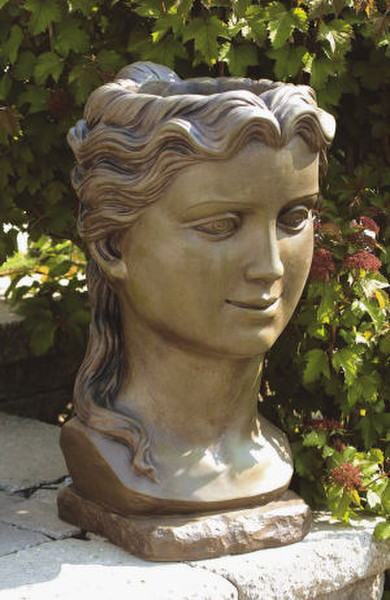 Bust of Goddess Planter Greek Roman Cement Urn Vase large size